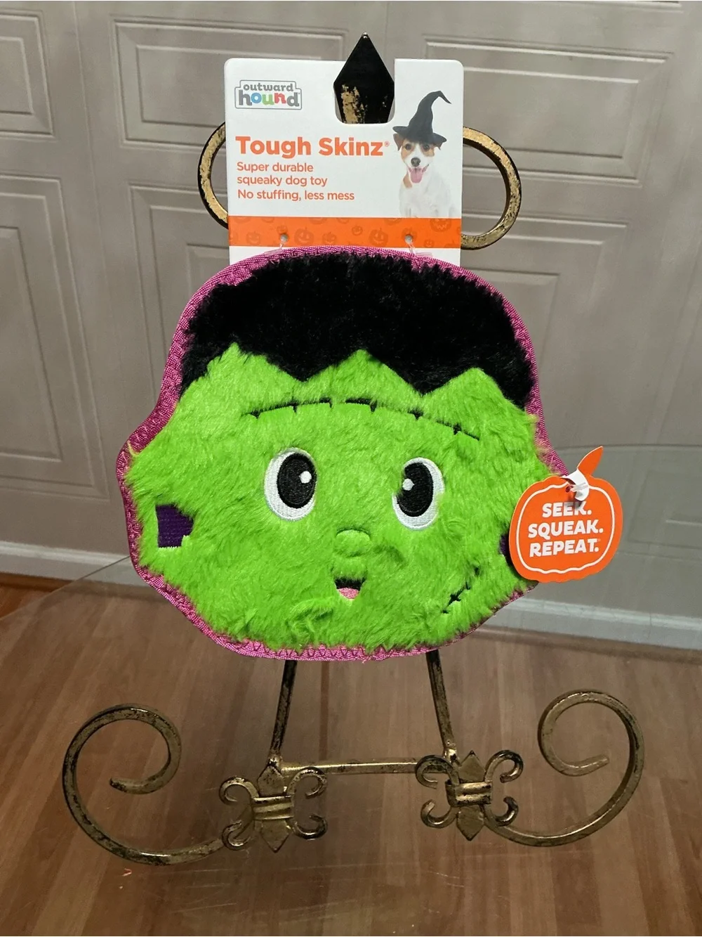 Outward Tough Halloween Skinz Durable Squeaky Dog Toy , Multicolor  7.5”